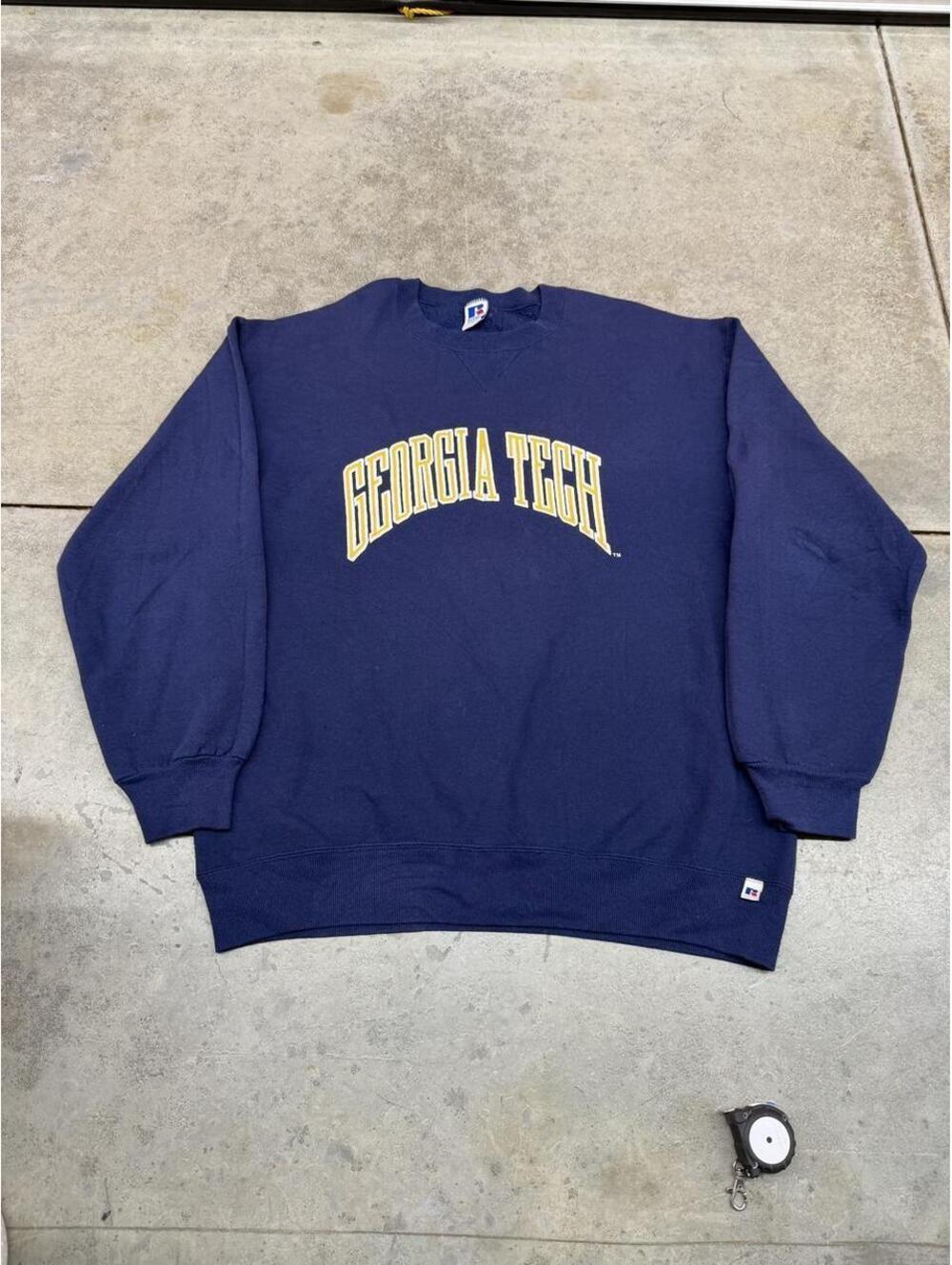 vintage georgia tech russell athletics navy made in usa collegiate crewneck xl